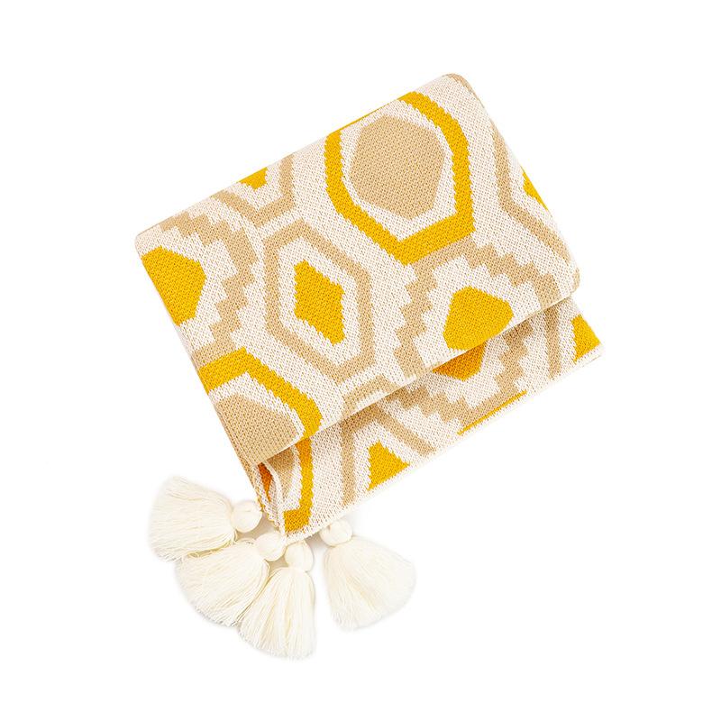 Throw Blanket for Couch - Soft Knitted Farmhouse Bed Throw, Cozy Knit Small Lightweight Blankets&Throws with Tassel for Woman,Home Decor,Bed,Chair,