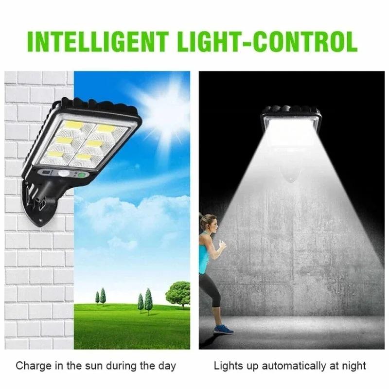 Solar Outdoor Led Courtyard Wall Lamp With 3 Mode Waterproof Motion Sensor Security Lighting Street Lights for Garden Patio Path