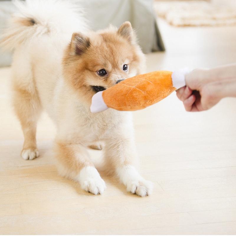 Plush Dog Toys Double Bone Sounding Drumstick Pet Supplies for Dogs Chew Toys Interactive Pet Playthings