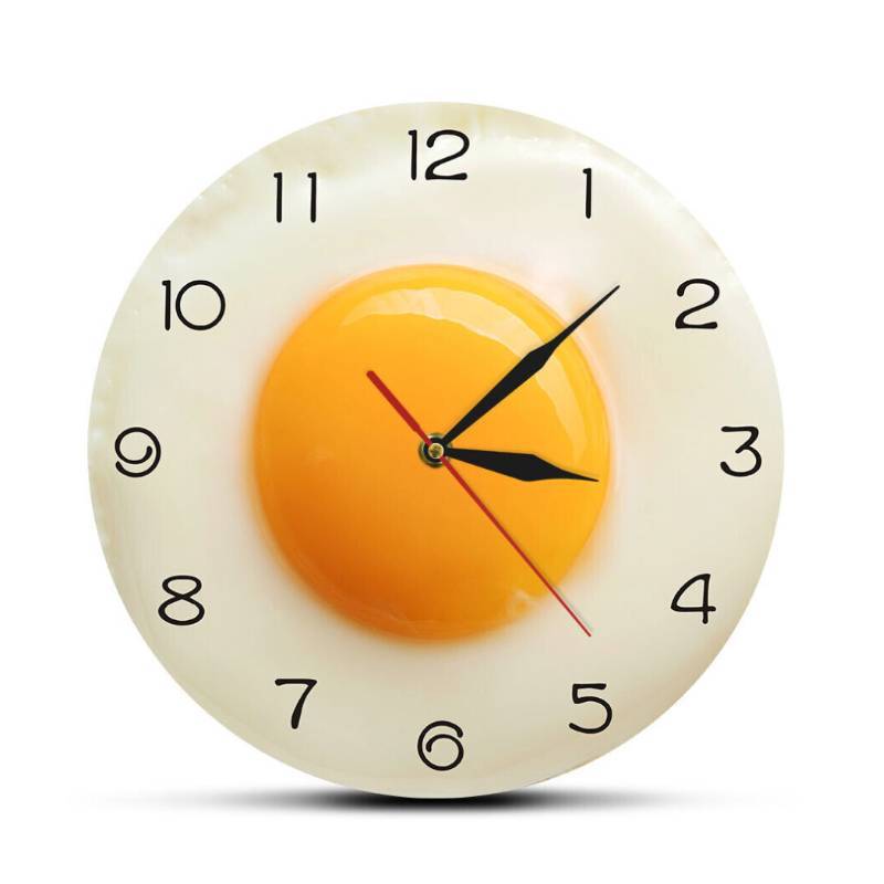 Clock Fried Egg Digital Pointer Silent Restaurant Acrylic Living Decor Room