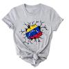 Cotton Shirt with Venezuelan Flag Printed on It Traditional South American Shirt 2026 Summer Fashion Women Cotton Loose Tshirt