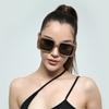 Glasses 95153 Large Frame Square Color Frame Trendy Sunglasses Women, Sunglasses Men