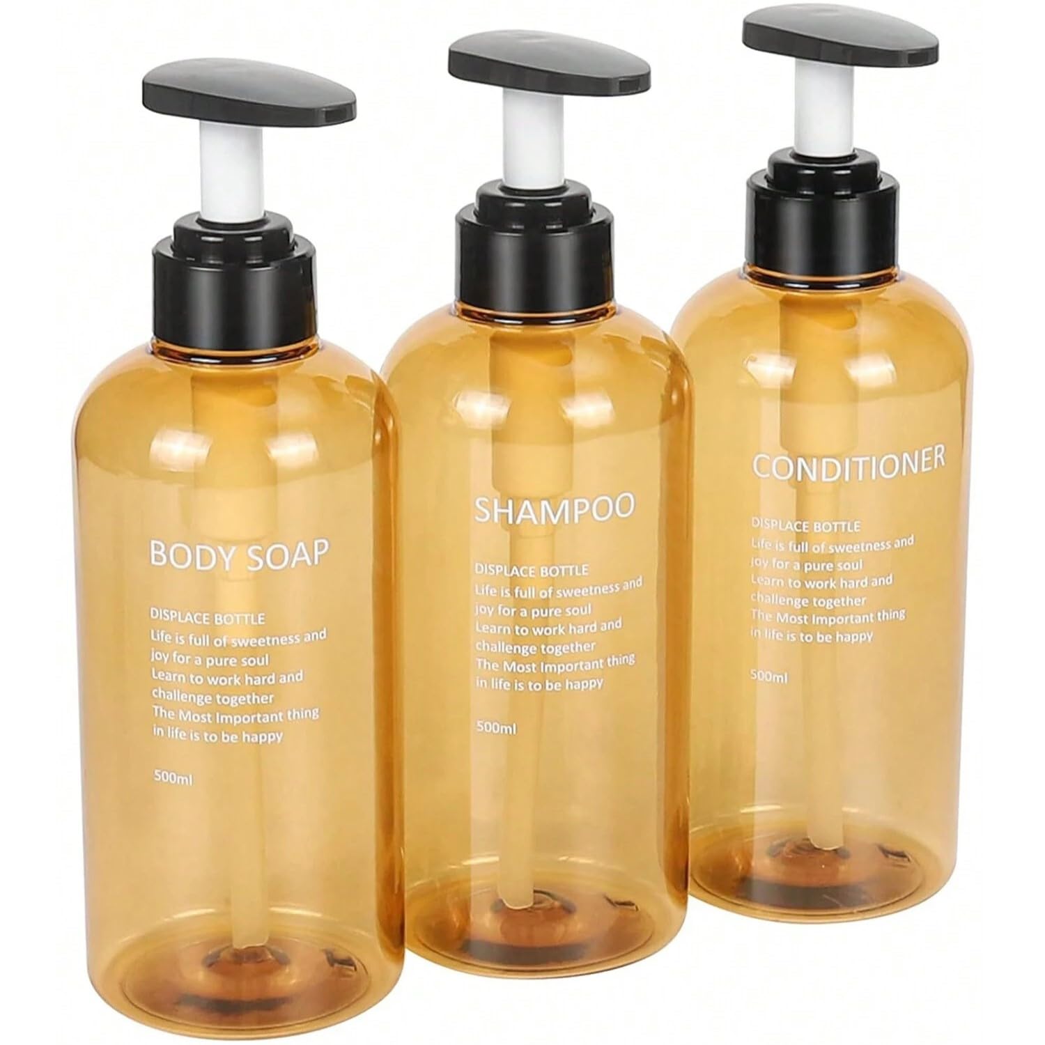 

Дозатор для шампуня Yeeco, сменный флакон 500 мл, набор из 3 шт.