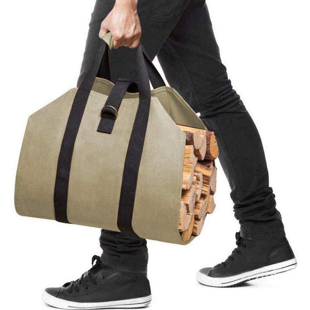 Roomier Design Firewood Storage Bag Water-Proof Scratch-resistant Wood Log Carrier Outdoor Camping Firewood Holder Wood Carry Bag Practical Use