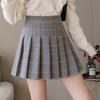 2025 A/W British Plaid High-Waisted Woolen Pleated Skirt