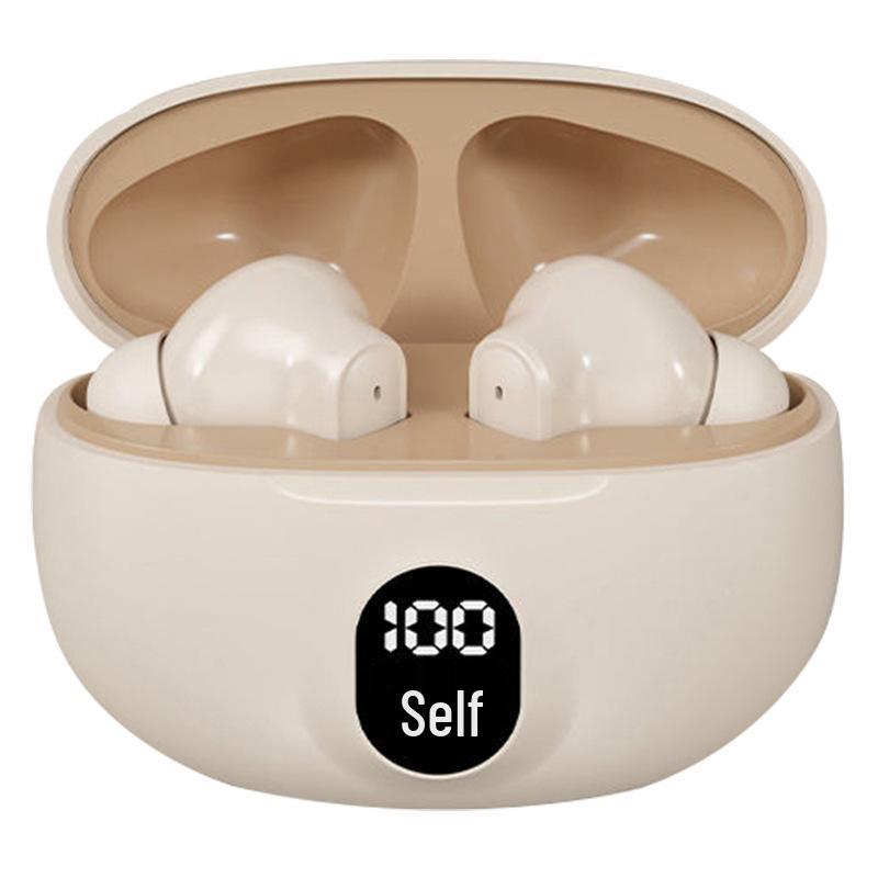 

895B Wireless Bluetooth Headset S510: High-Quality Sound, Noise Reduction, LED Display, Long Battery Life, Perfect for Sports. бежевий