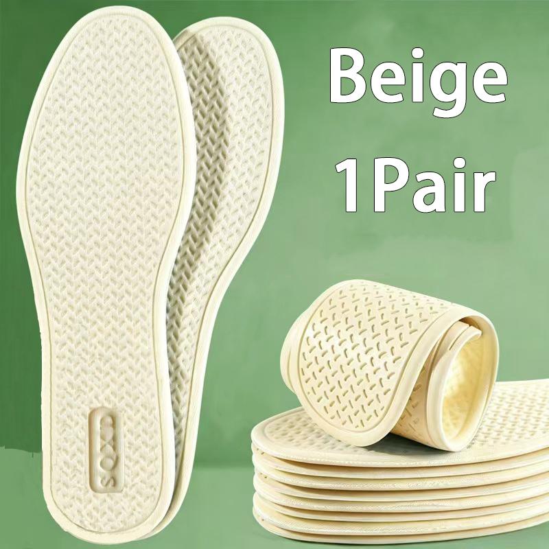 Cooling Latex Sports Insoles, Ultra-Thin Breathable Cushioned Inserts, Anti-Slip Insoles for Barefoot & Daily Use 1Pair/3Pairs