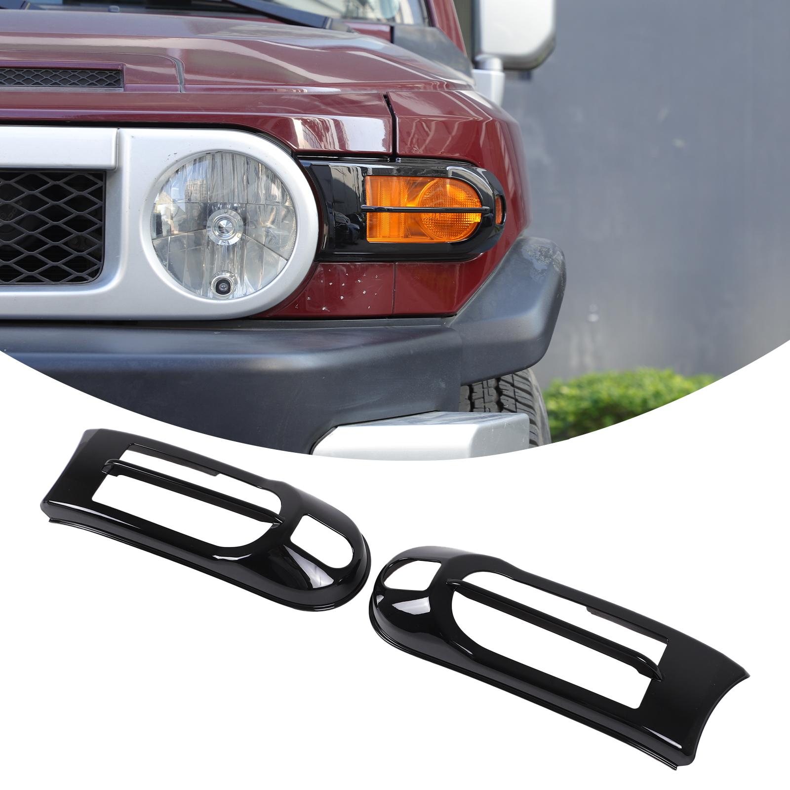 

For Toyota FJ Cruiser 2007-2026 ABS Glossy black Car Front Fog Light Bumper Frame Trim Headlight Cover Accessories