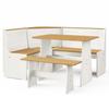 Day and Night - Day and Night REINE Dining Set 3 Pieces Solid Pine Wood White Brown