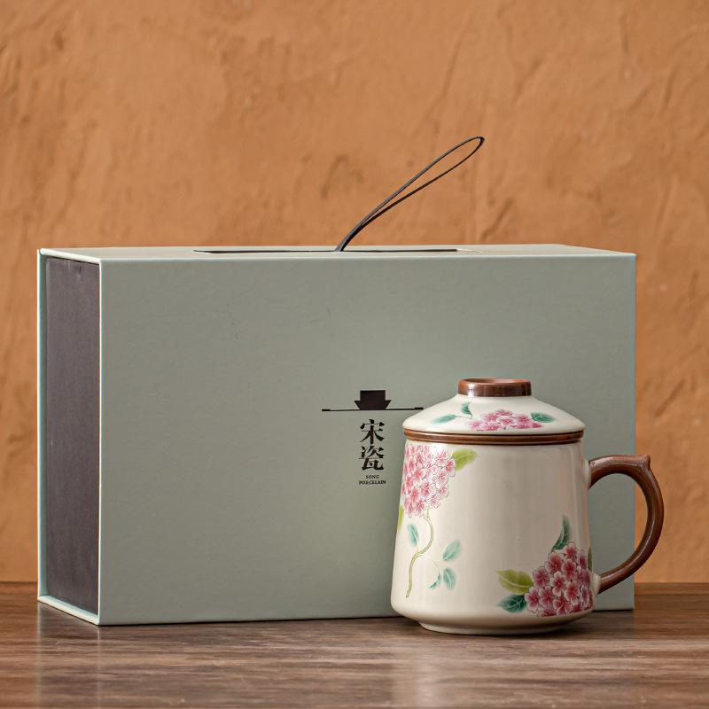 Tea cup tea separation mug office cup ceramic souvenir gift box tea cup