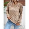 Women's Hollow Knitted Irt Thin Bat Sve Loose Fit Long Sve Round Simple Spring Faion Casual Wear