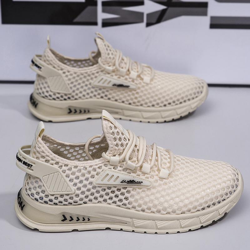 Foreign Trade New Hollow Breathable Men's Shoes Mesh Fashion Casual Sports Shoes Outdoor Student Running Shoes