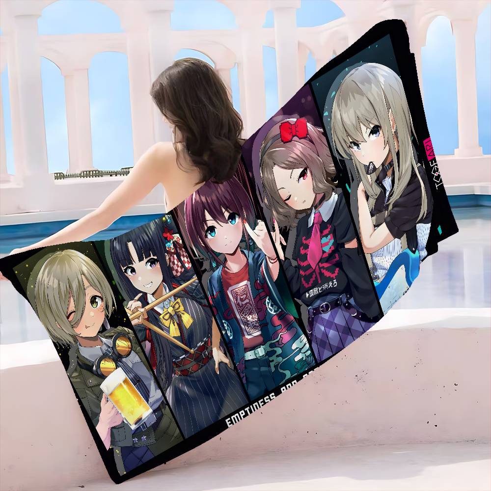 Anime G-Girls Cool Band Cry Microfiber Beach Towel Absorbent Quick Dry Soft Yoga Swimming Resort Mountain Climbing Towel