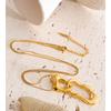 JINYOU 2033 Gold Plated Stainless Steel Abstract Geometric Irregular Hollow Pendant Necklace Jewelry