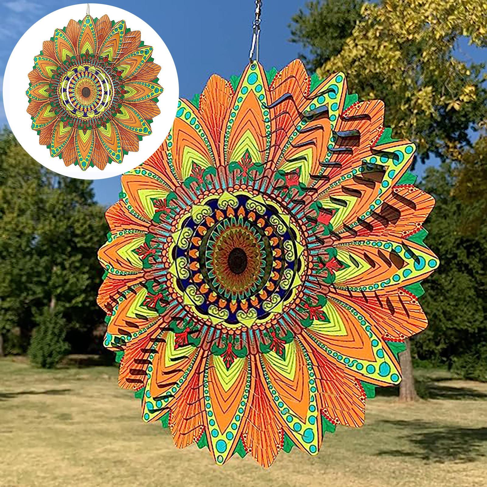 

Нержавеющая сталь 3D трехмерный вращающийся цветной колокольчик Вращающийся 12-дюймовый креативный кулон