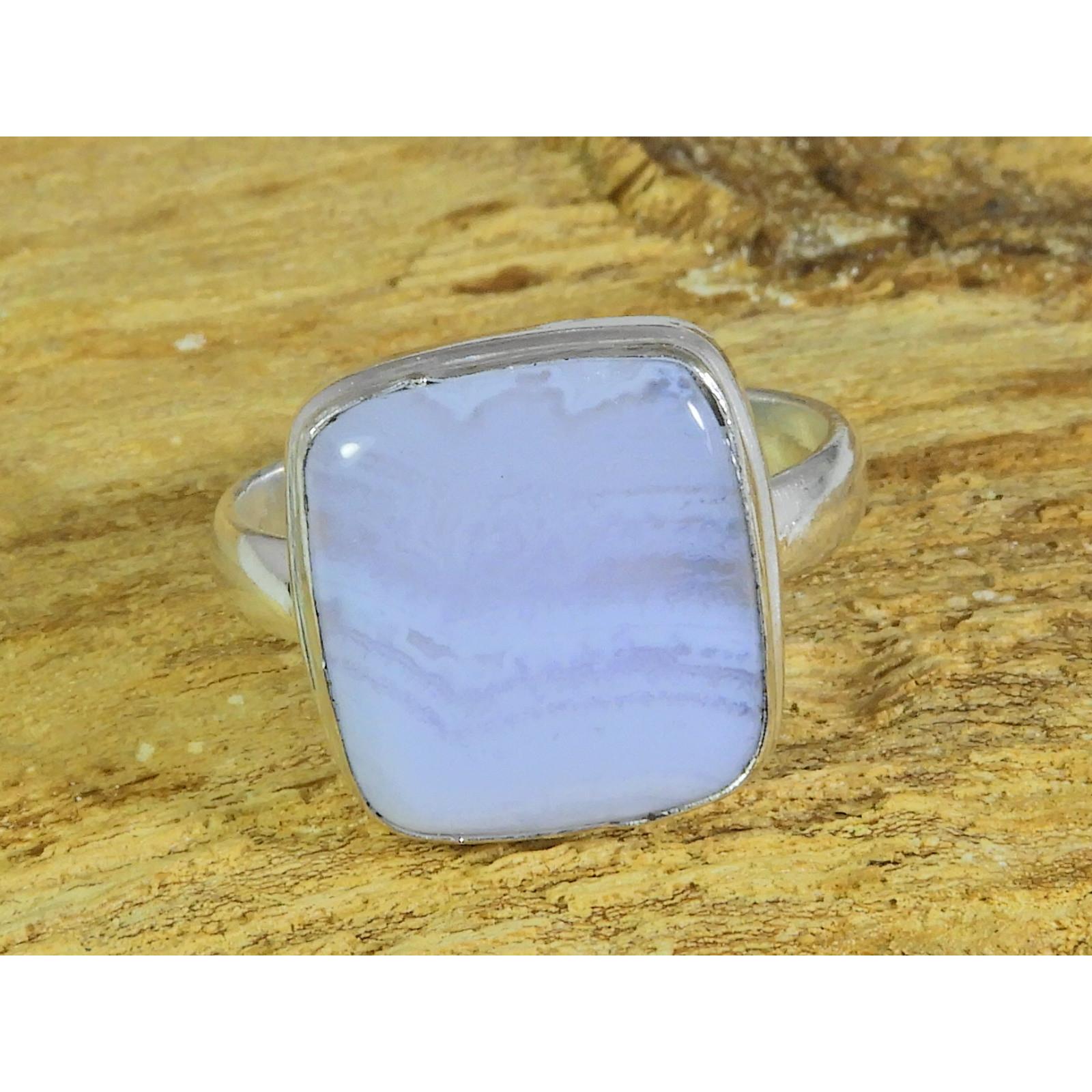 

Natural Blue Lace Agate 925 Solid Sterling Silver Ring Size US-8 PG-72