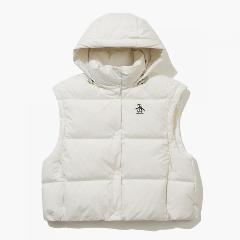 Munsingwear Women Detachable Puffer Down Vest Ivory Mq422pjpo2