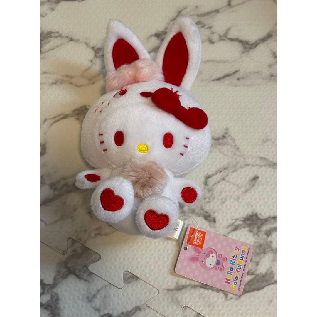 Sanrio Hello Kitty Colorful Bunny Fluffy Pom Pom Plush Toy 2010 Product