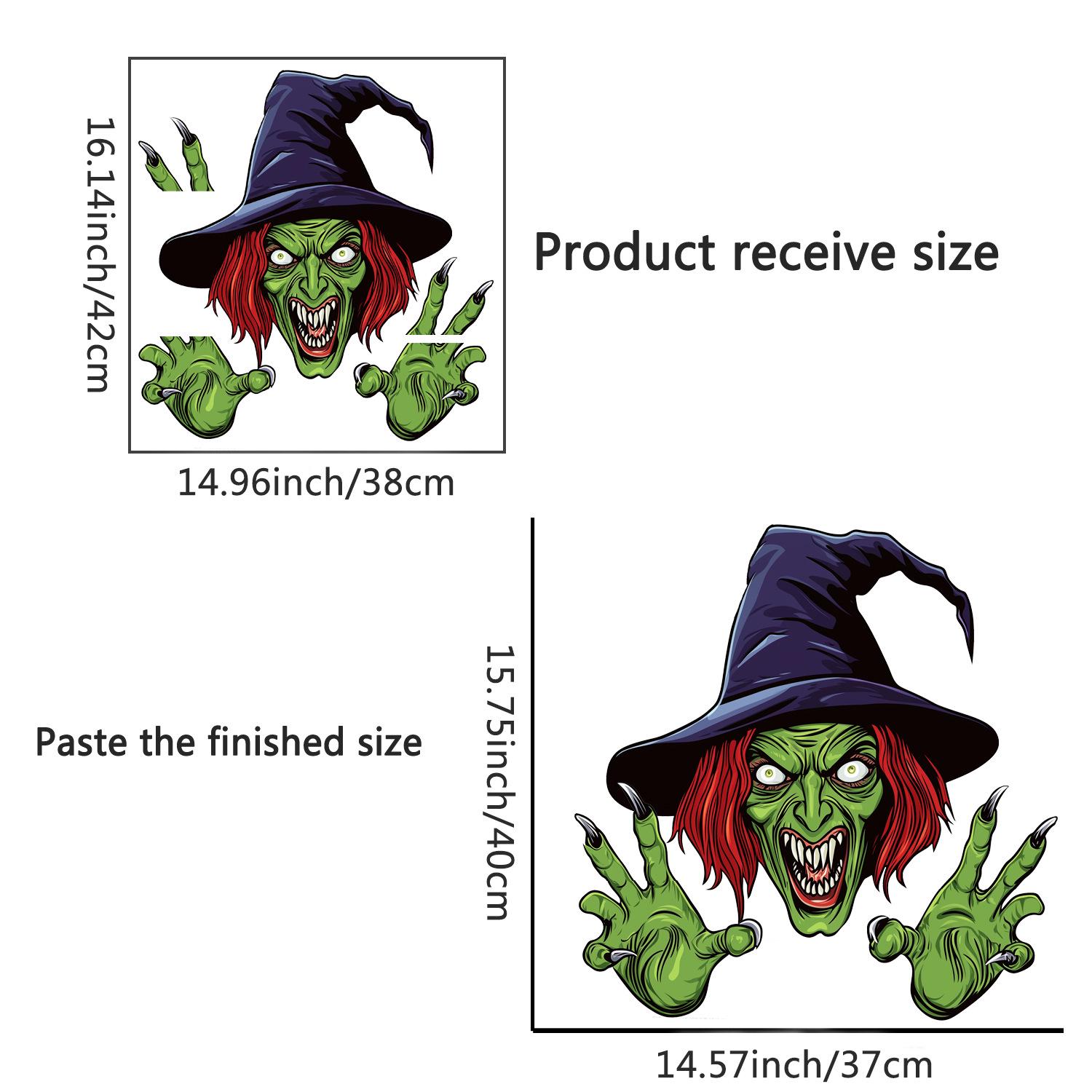 

Страшные зеленые ведьмы Хэллоуин наклейки на стену: Декоративные наклейки для дома