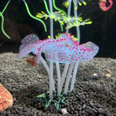 Aquarium Artificial Fluorescent Coral Decoration Silicone Glowing Coral Plants Fish Tank Ornament Aquarium Decoration Supplies