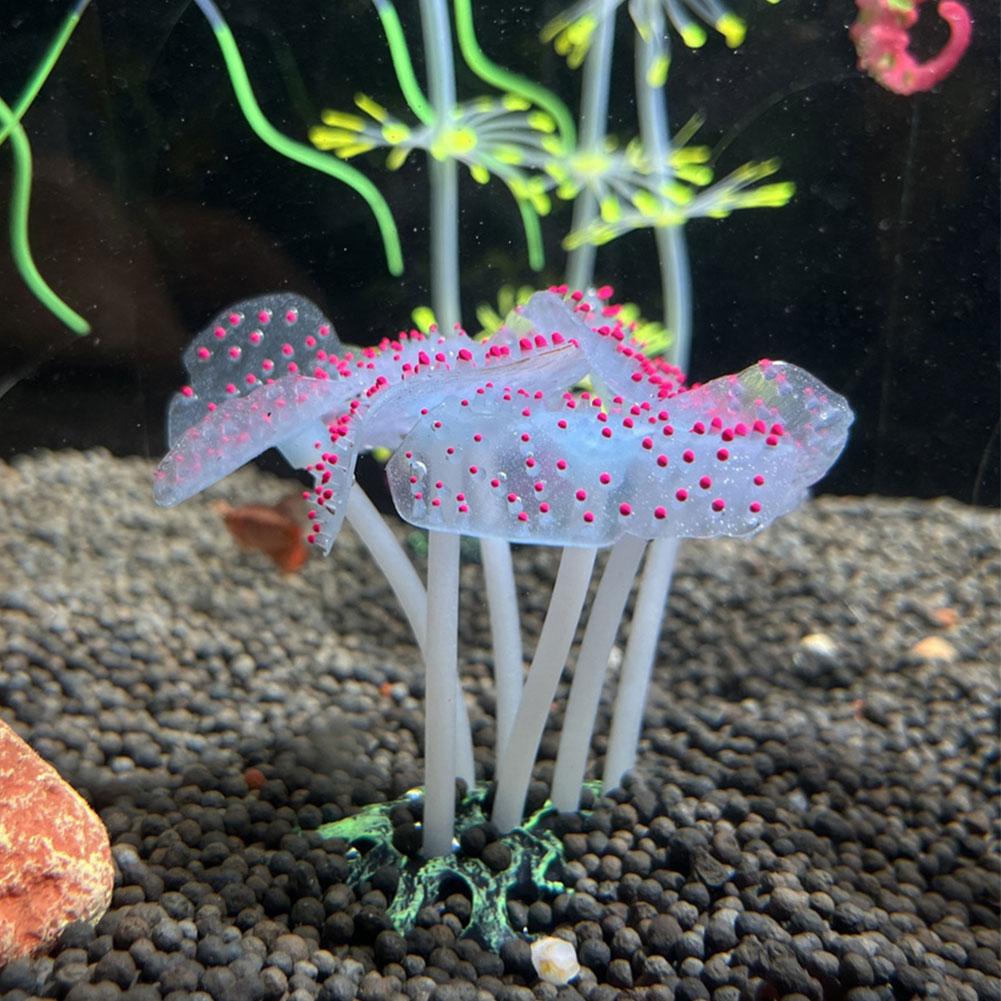 Aquarium Artificial Fluorescent Coral Decoration Silicone Glowing Coral Plants Fish Tank Ornament Aquarium Decoration Supplies