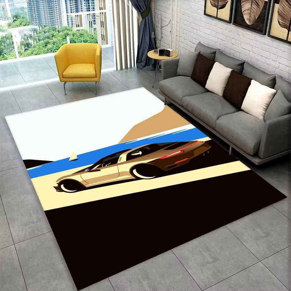 Racing Sports Car Area Rug Large,Carpet Rug for Home Living Room Bedroom Sofa Doormat Decor,Kid Paly Kitchen Non-slip Floor Mat