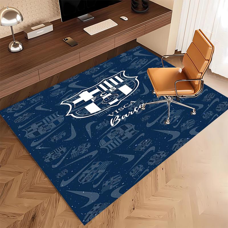 1pc FC Barcelona Print Area Rug - Soft, Washable Non-Slip Indoor Mat, Living Room, Home Office Decorative Rug,Office Decorative