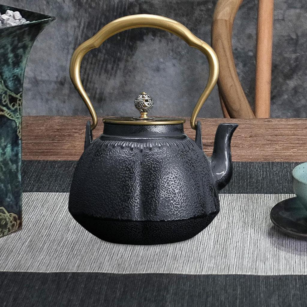 Cast Iron Tea Kettle Cast Iron Kettle Tea Dispenser Iron Kettle Cast Iron Teapot for Gas Induction Cooker Living Room Office