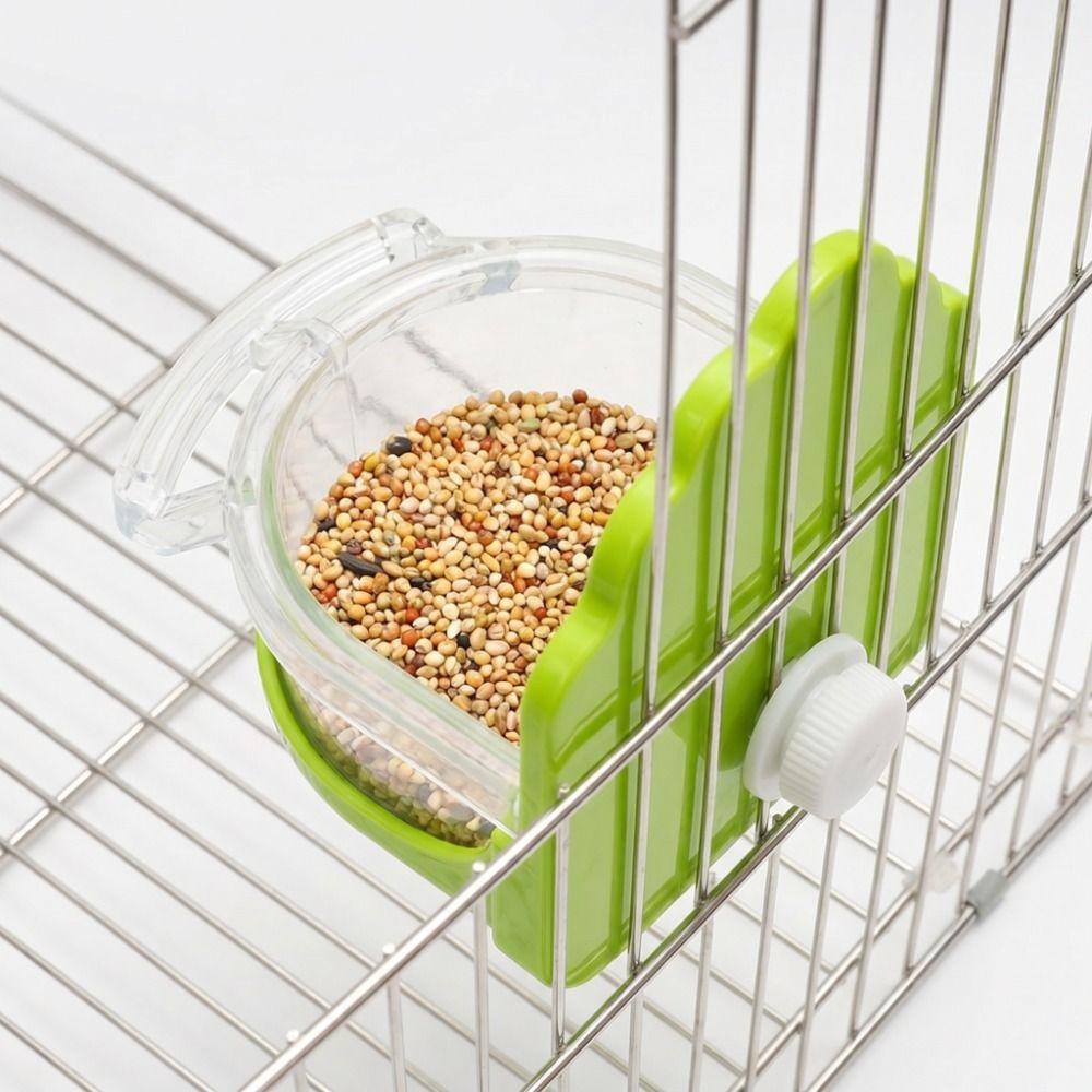 Transparent Cage Mount Bird Feeder Parrot Food Container for Conures Lovebirds Finches