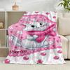1PC Mary Cat Flannel Blanket Gift, Suitable for Both Men And Women, Soft Ideal for Beds And Sofa, Birthday Or Christmas Gift