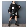DIMANAF 2025 Women Plus Size Autumn Shirt Dress Loose Casual Oversize Long Sleeve Vintage Dress Black