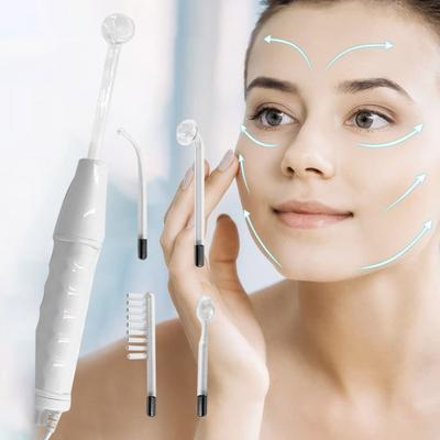 High Frequency Face Wand with 4 Different Tubes Portable Handheld Multi-Function Painless Electrotherapy Machine Face Care Beauty Device (EU Plug)
