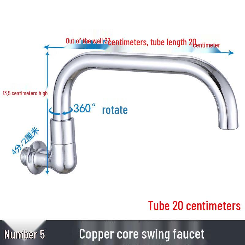 Lindong 1/2-inch Kitchen Semi-Automatic Swing Faucet