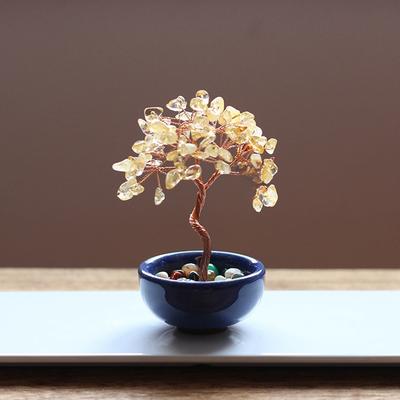 Ev Dekoru için Kristal Ağaç Para Bonsai Ağacı Reiki Feng Shui Süsleri Pozitif Enerji için Ruhani Hediyeler