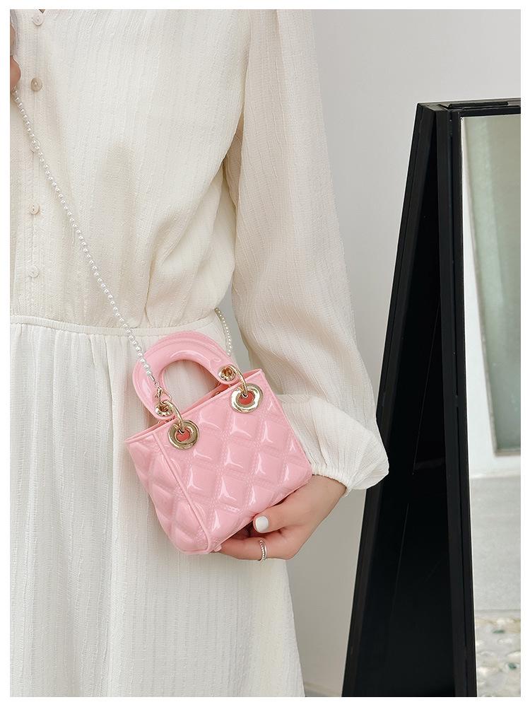 2025 Sommer Mini Diamantmønster Jelly Bag - PVC Perle Crossbody for Barn & Kvinner