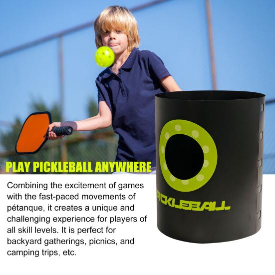 Foldable Outdoor Pickleball Game Portable Team-Based Plastic Pickleball Bucket for Back Yard Beach Park Play