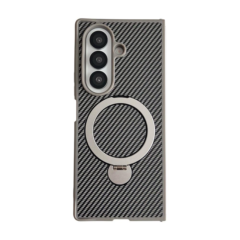

Carbon Fiber Leather Magnetic 360° Rotating Stand Phone Case For Samsung Galaxy Z Fold 7 6 5 4 5G For Magsafe Charging Cover Galaxy Z Fold6