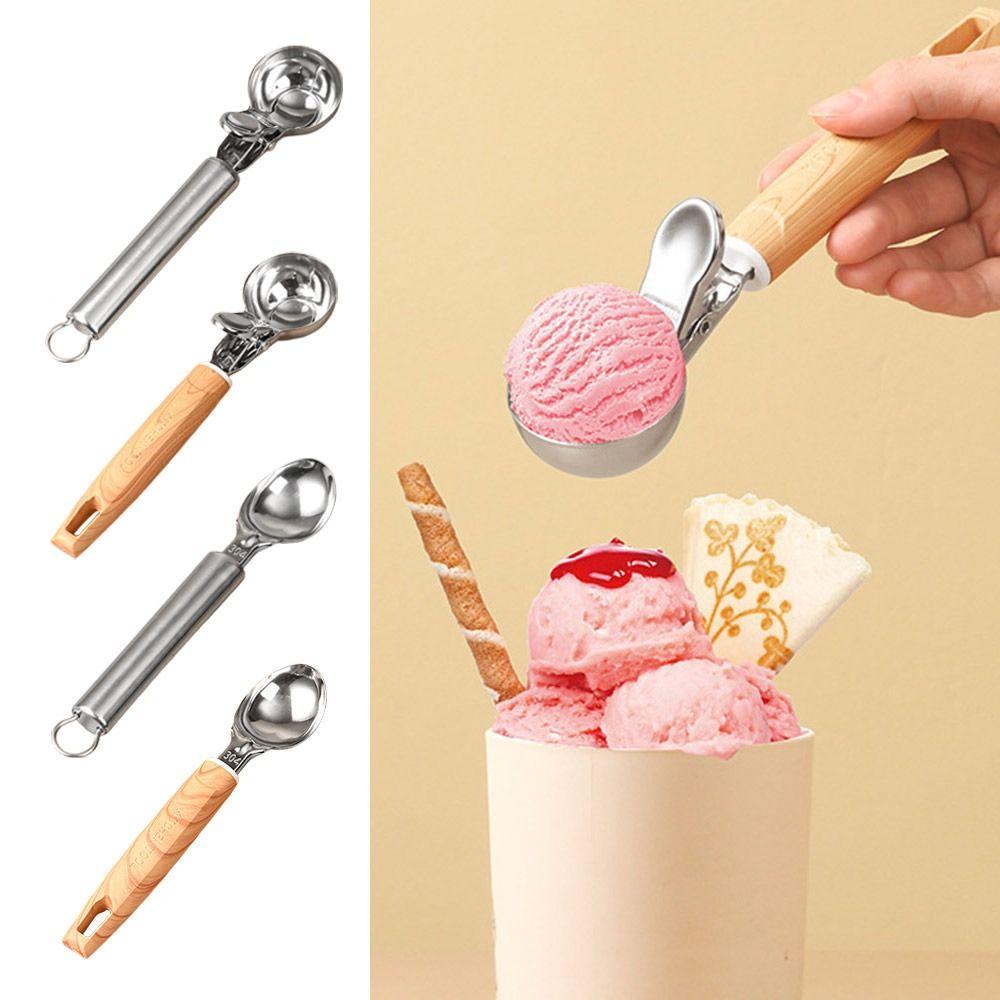 

Dual-Purpose Fruit Spoon Pressable Ice Cream Ball Spoon Handle Scooper Kitchen Supplies B2