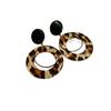 Real Gold Electroplated Silver Needle Leopard Print Star Circle Earrings European and American Trend Design Earrings Temperament Atmosphere Earrings