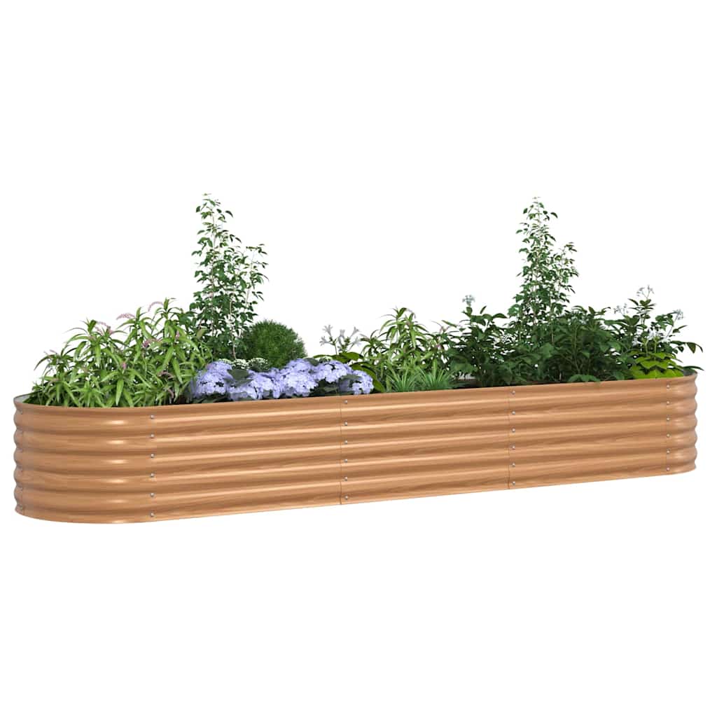 Elevated Planter Box Brown 320 x 80 x 44 cm Steel