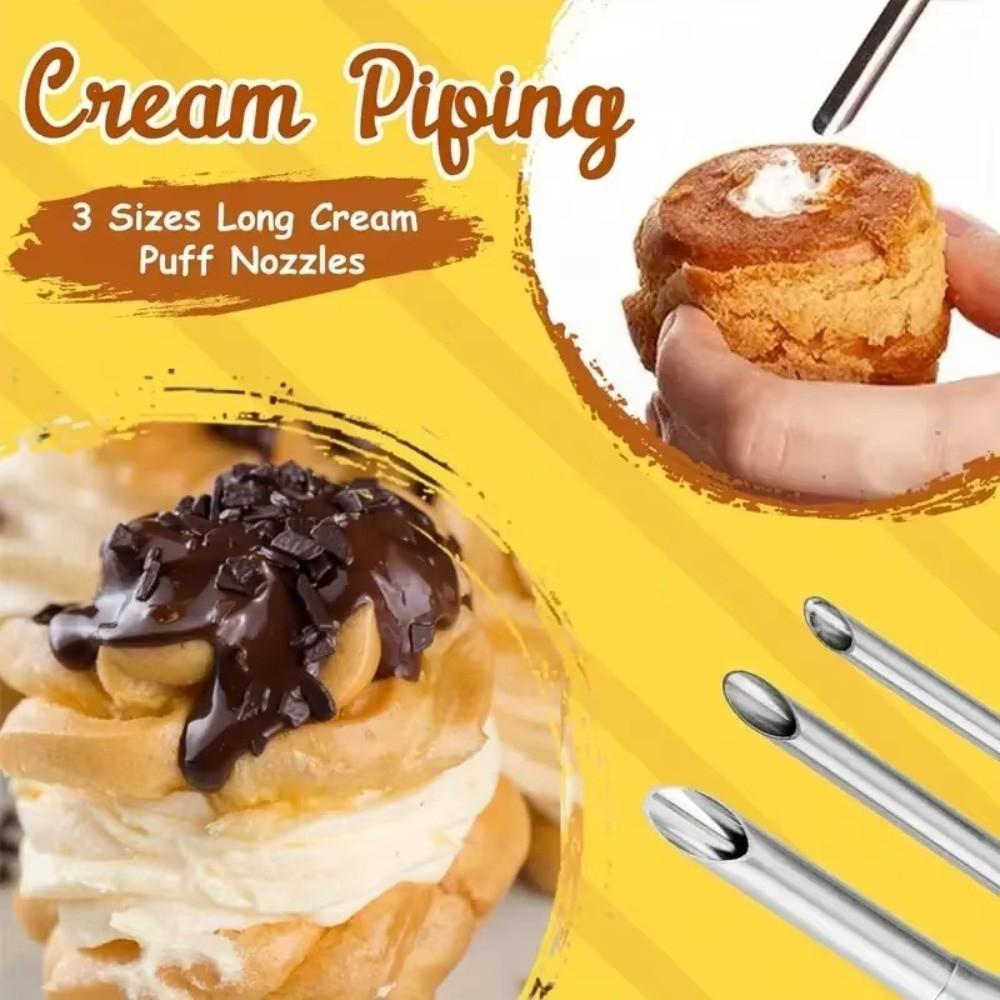 Cake Decorating Puff Pastry Nozzle Stainless Steel Cream Icing Nozzle Cupcake Icing