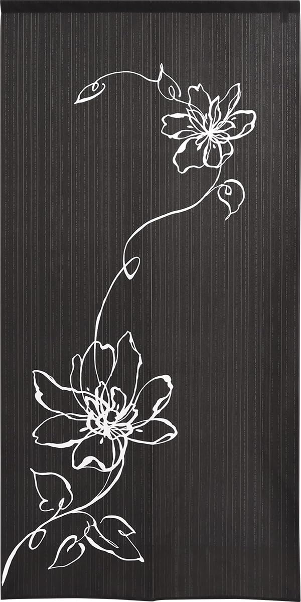 

Noren Kobo Noren Stylish Floral Print Long Simple and Room 85cm Wide x 170cm Uenusta 2253 Curtain, Tapestry, Natural, Divider/Privacy Screen, Long, чёрный