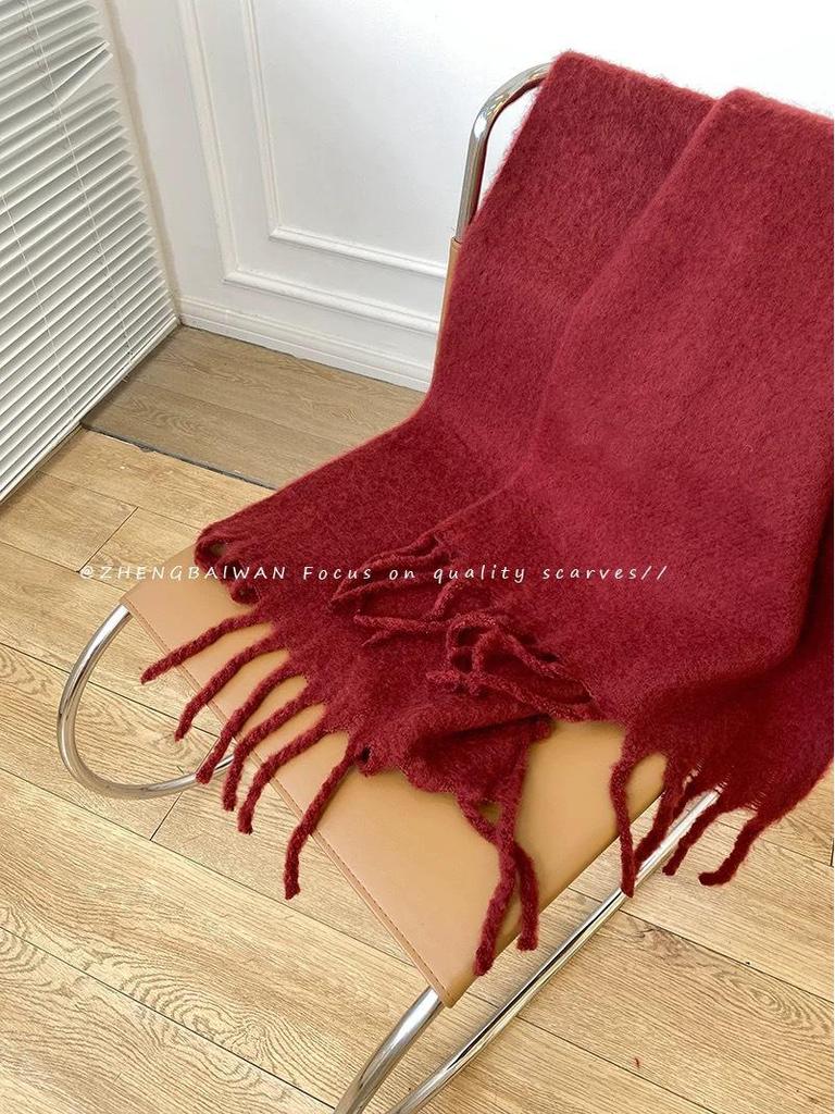 Maelard Women's Imitation Cashmere Plaid Scarf: Warm, Thick Dual-Use Shawl for Autumn and Winter.