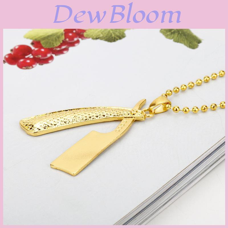 Blade And Razor Design Alloy Pendant Necklace With Electroplated Finish For Men And Women