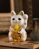 Lyckokatt Förmögenhetssamlande Vänster tass upphöjd Keramisk Lyckokatt Lyckoamulett Feng Shui-prydnad Offerlåda (S-STORLEK Vit) / _ Maneki-neko (fa_S Vit)