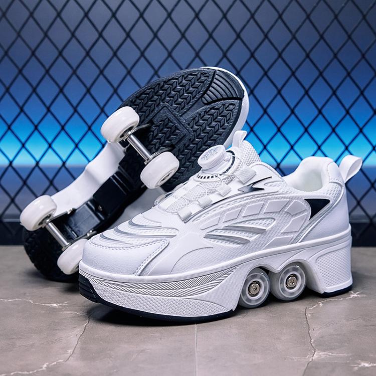 Roller Skates Kids Gifts New Big Four-Wheeled Roller Skates Four-Wheeled Retractable Teenagers Roller Skates Waterproof 43