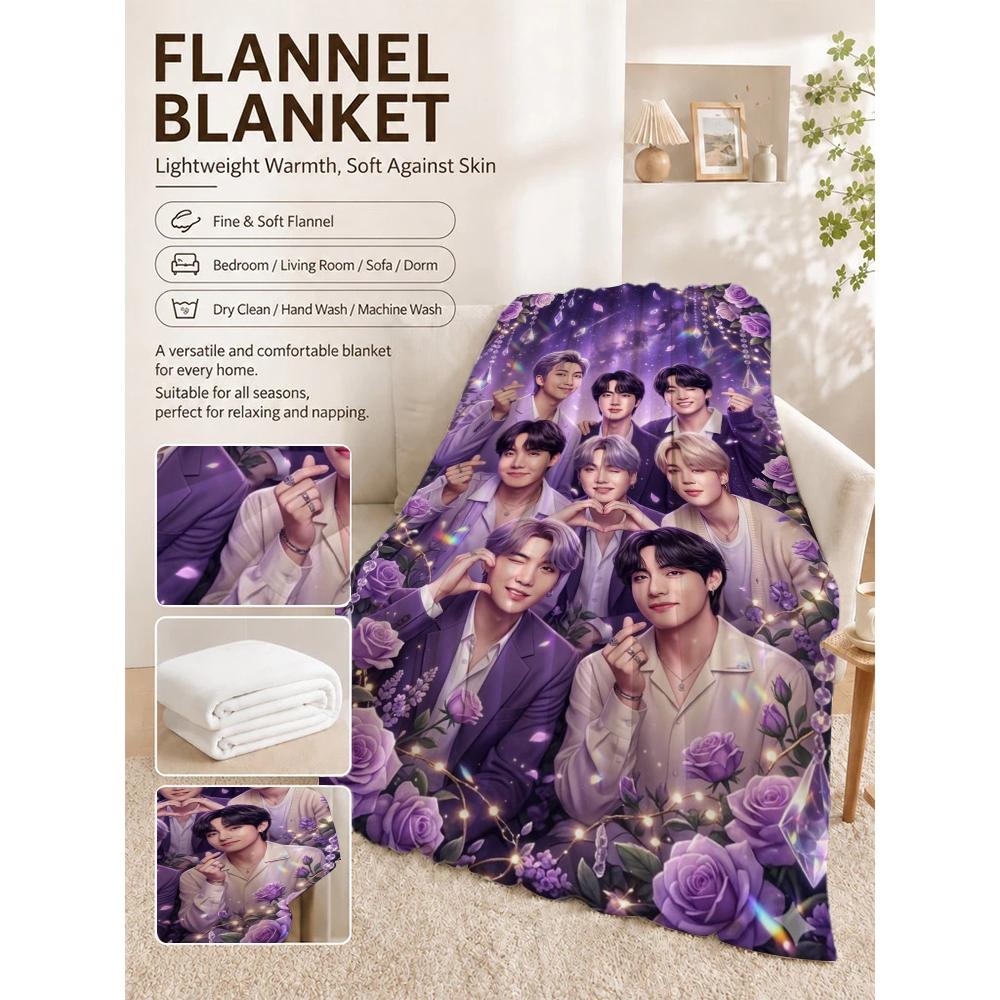 Starry Purple Rose Fantasy Blanket Soft And Comfortable Suitable For All Seasons Office Rest Blanket Air Conditioning Blanket Digital Printing