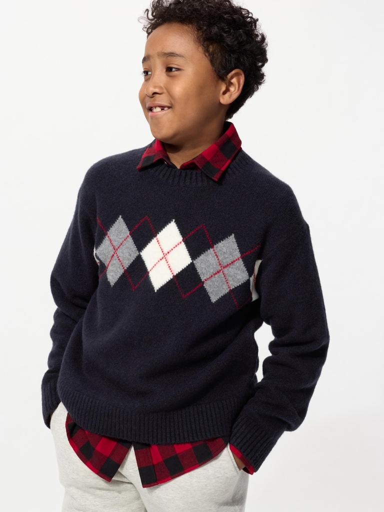 Uniqlo Kids Supleyan Sweater  Argyl 
