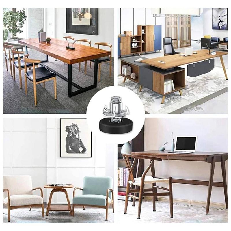 

64 PCS M6 Thread Adjustable Furniture Levelers Screw In Chair Feet Adjustable Furniture Feet Leg Levelers