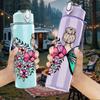 1PC Gradient Butterfly With Rose Print 750ml Color Plastic Sports Water Bottle Leakproof Flip Straw Lid Suitable for Sports Office Home Use